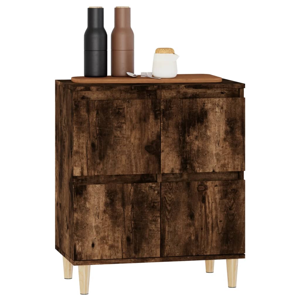 Dressoir 60X35X70 Cm Bewerkt Hout Gerookt Eikenkleurig