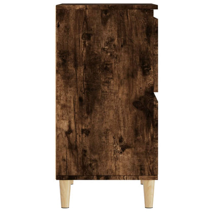 Dressoir 60X35X70 Cm Bewerkt Hout Gerookt Eikenkleurig