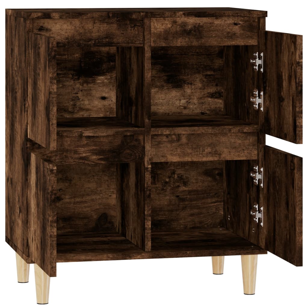 Dressoir 60X35X70 Cm Bewerkt Hout Gerookt Eikenkleurig