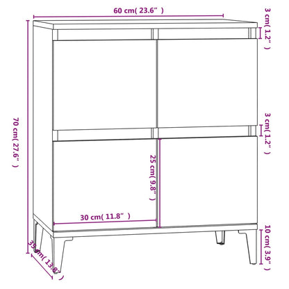 Dressoir 60X35X70 Cm Bewerkt Hout Wit