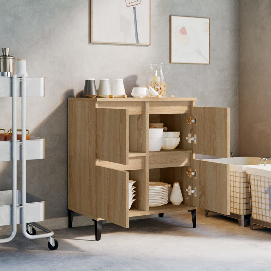 Dressoir 60X35X70 Cm Bewerkt Hout Kleurig Sonoma eiken
