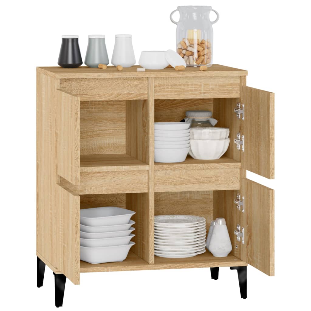 Dressoir 60X35X70 Cm Bewerkt Hout Kleurig Sonoma eiken