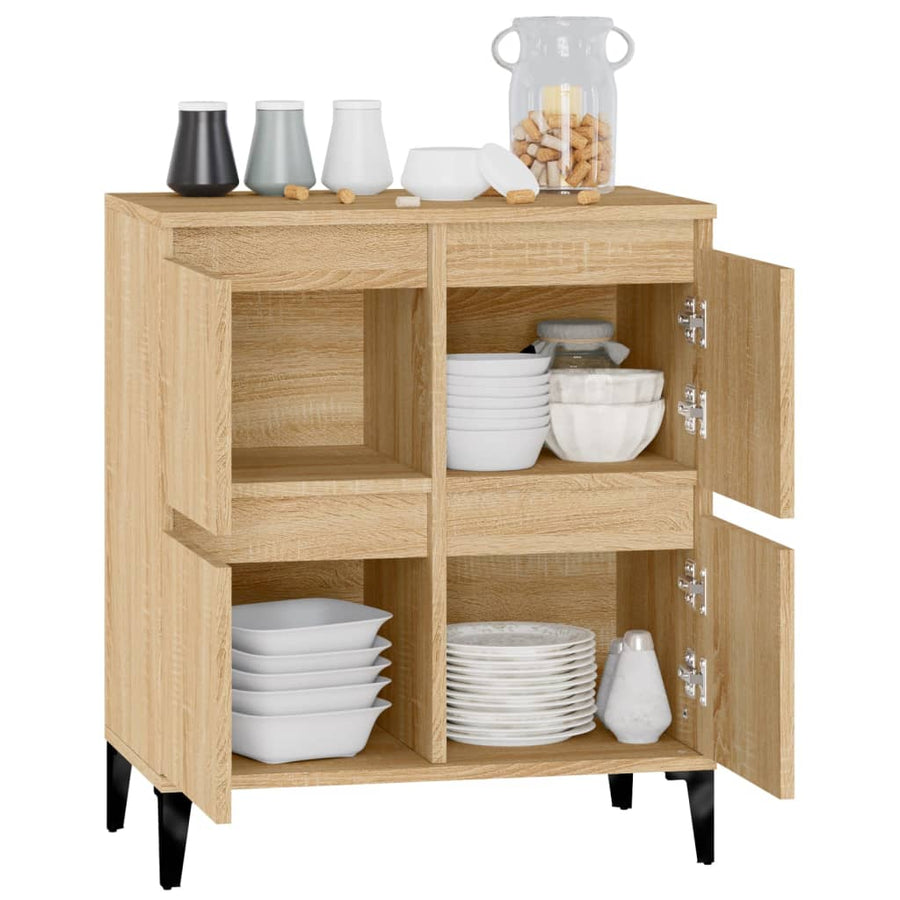 Dressoir 60X35X70 Cm Bewerkt Hout Kleurig Sonoma eiken