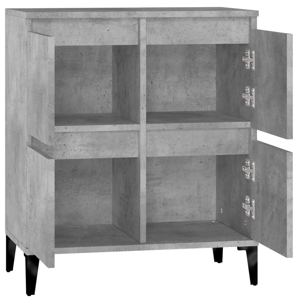 Dressoir 60X35X70 Cm Bewerkt Hout Betongrijs