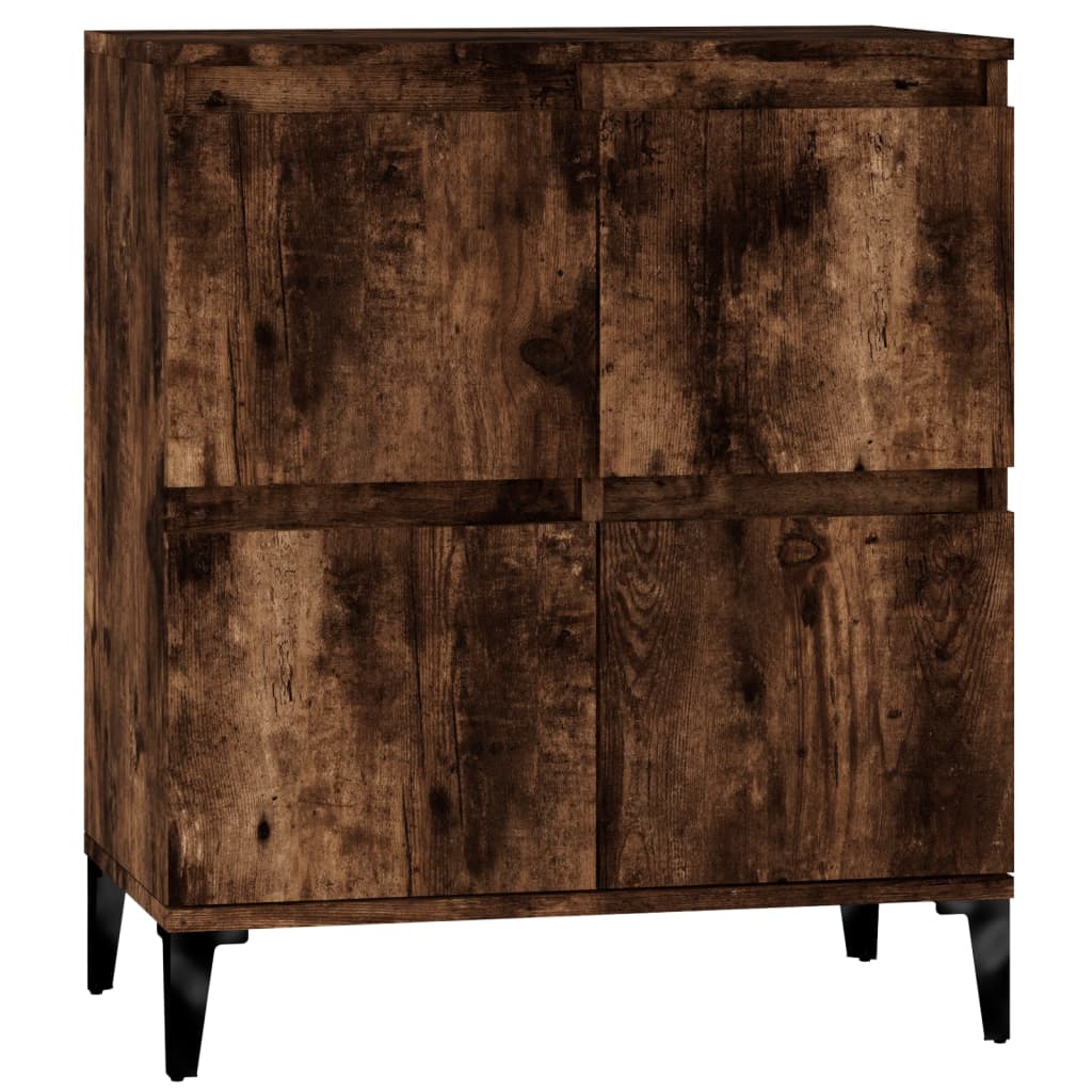 Dressoir 60X35X70 Cm Bewerkt Hout Gerookt Eikenkleurig