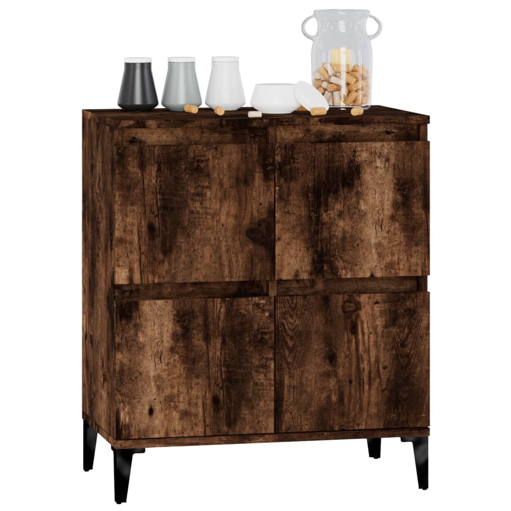 Dressoir 60X35X70 Cm Bewerkt Hout Gerookt Eikenkleurig