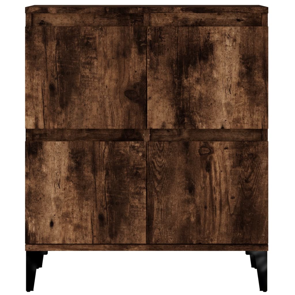 Dressoir 60X35X70 Cm Bewerkt Hout Gerookt Eikenkleurig