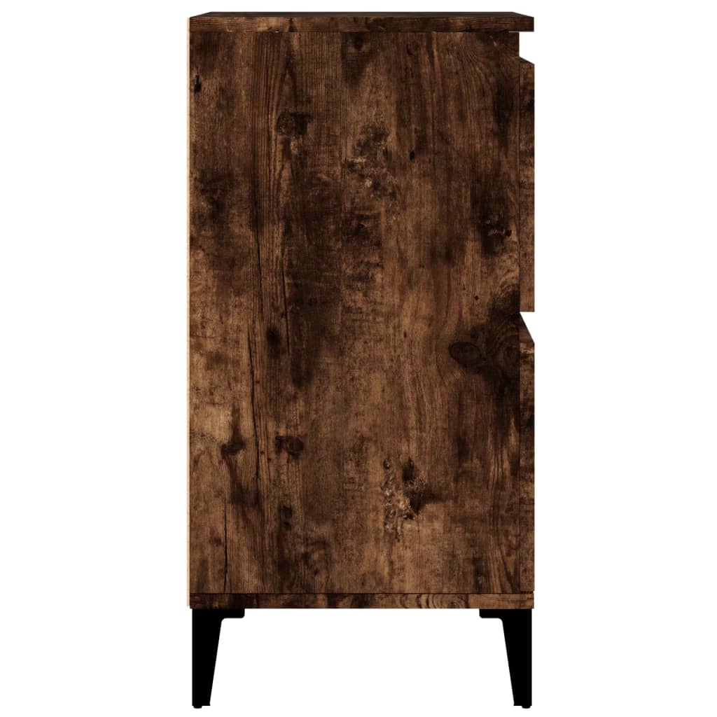Dressoir 60X35X70 Cm Bewerkt Hout Gerookt Eikenkleurig