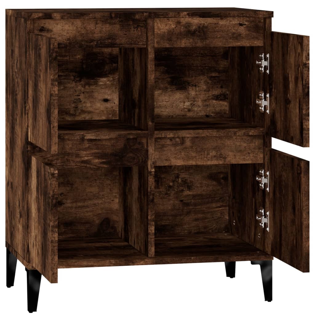 Dressoir 60X35X70 Cm Bewerkt Hout Gerookt Eikenkleurig