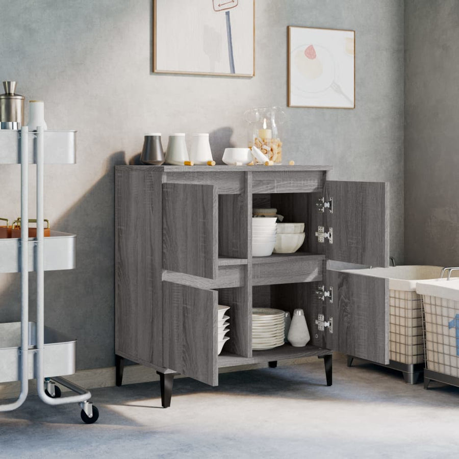 Dressoir 60X30X75 Cm Bewerkt Hout Grijs Sonoma Eikenkleurig
