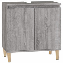 Wastafelkast 58X33X60 Cm Bewerkt Hout Eikenkleurig Grijs sonoma