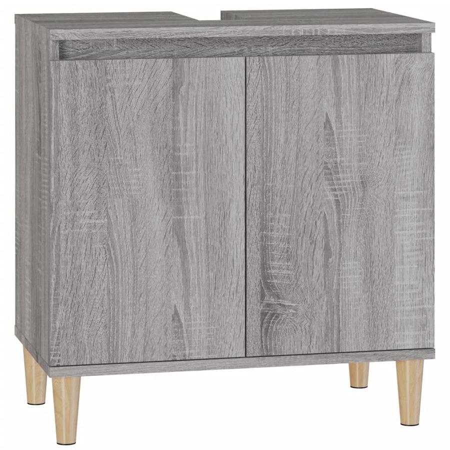 Wastafelkast 58X33X60 Cm Bewerkt Hout Eikenkleurig Grijs sonoma
