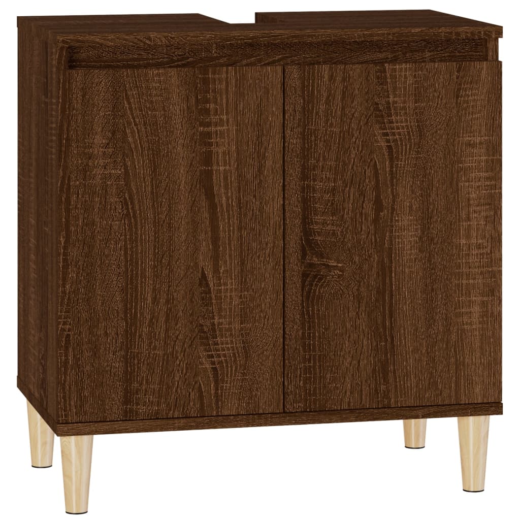 Wastafelkast 58X33X60 Cm Bewerkt Hout Bruin Eikenkleur Bruineiken
