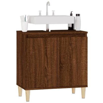 Wastafelkast 58X33X60 Cm Bewerkt Hout Bruin Eikenkleur Bruineiken