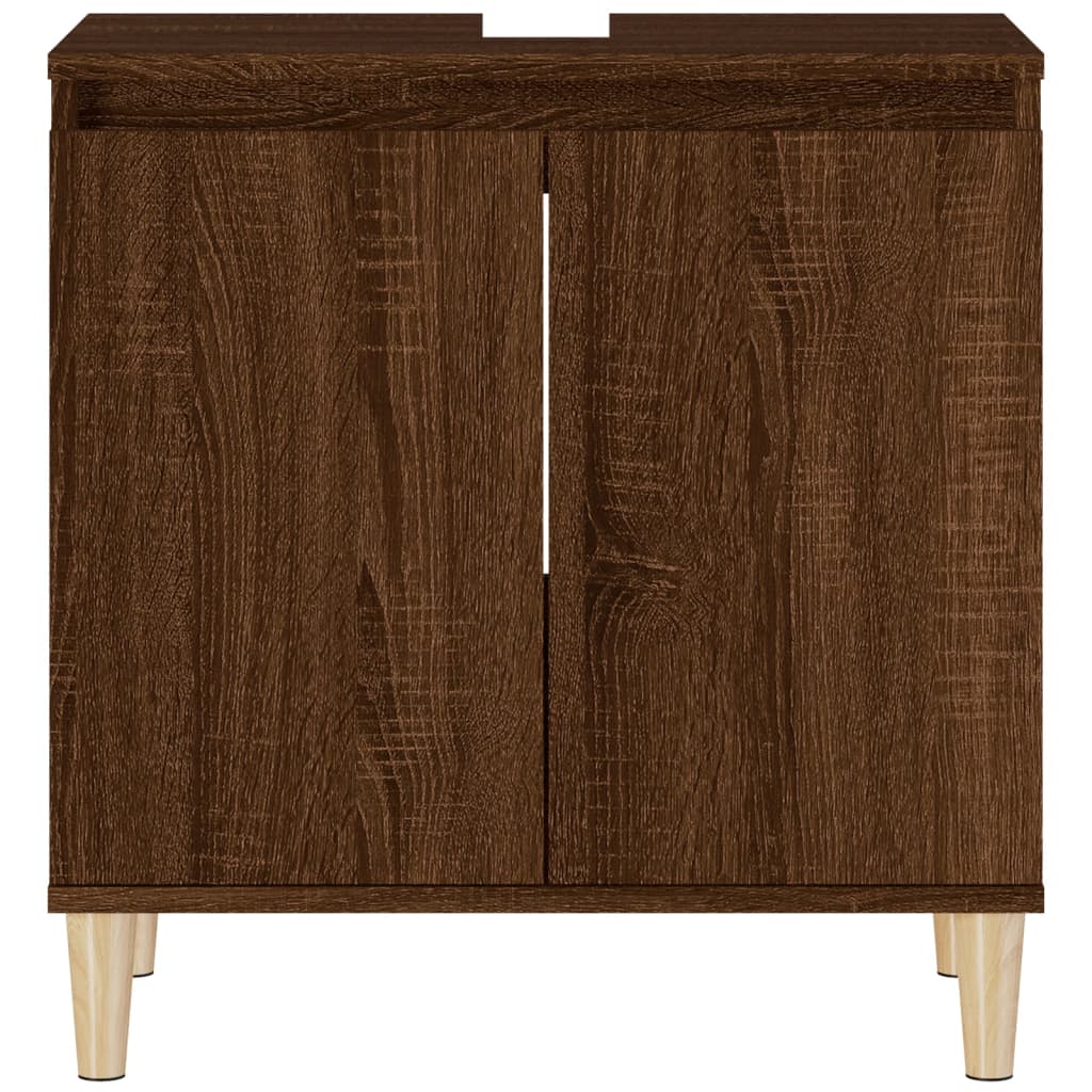 Wastafelkast 58X33X60 Cm Bewerkt Hout Bruin Eikenkleur Bruineiken