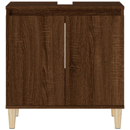 Wastafelkast 58X33X60 Cm Bewerkt Hout Bruin Eikenkleur Bruineiken