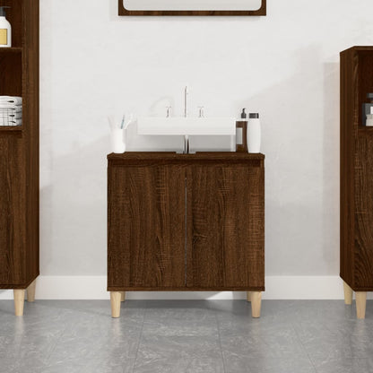 Wastafelkast 58X33X60 Cm Bewerkt Hout Bruin Eikenkleur Bruineiken