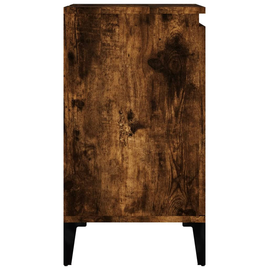 Wastafelkast 58X33X60 Cm Bewerkt Hout Kleurig Gerookt eiken
