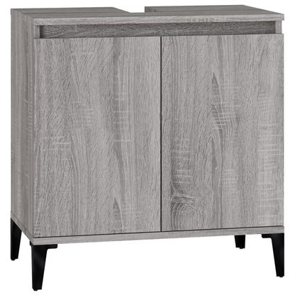 Wastafelkast 58X33X60 Cm Bewerkt Hout Eikenkleurig Grijs sonoma