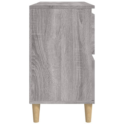 Wastafelkast 80X33X60 Cm Bewerkt Hout Eikenkleurig Grijs sonoma