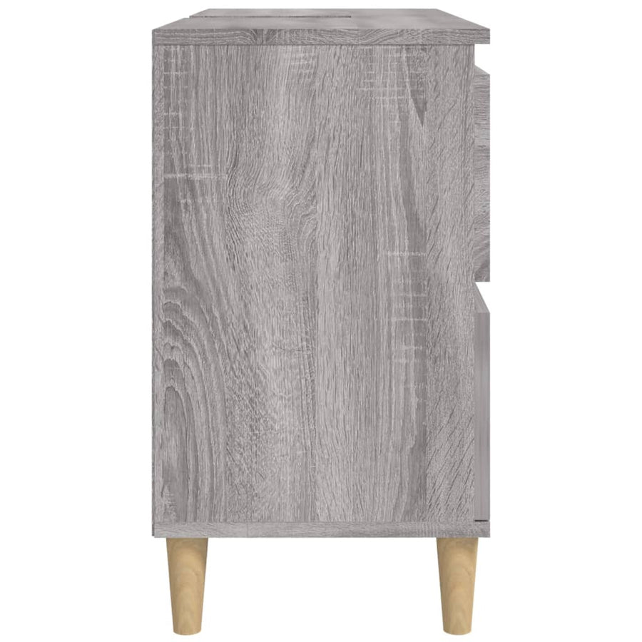 Wastafelkast 80X33X60 Cm Bewerkt Hout Eikenkleurig Grijs sonoma