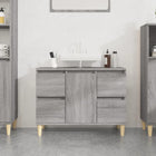Bathroom cabinet 80x33x60 cm engineered wood grey Sonoma oak