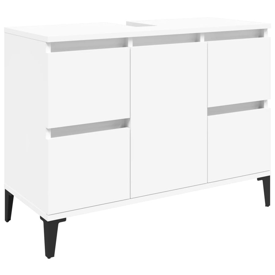 Wastafelkast 80X33X60 Cm Bewerkt Hout Wit 1