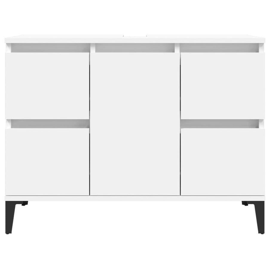 Wastafelkast 80X33X60 Cm Bewerkt Hout Wit 1