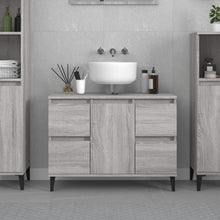 Wastafelkast 80X33X60 Cm Bewerkt Hout Eikenkleurig Grijs sonoma