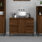 Wastafelkast 80x33x60 cm bewerkt hout eikenkleur