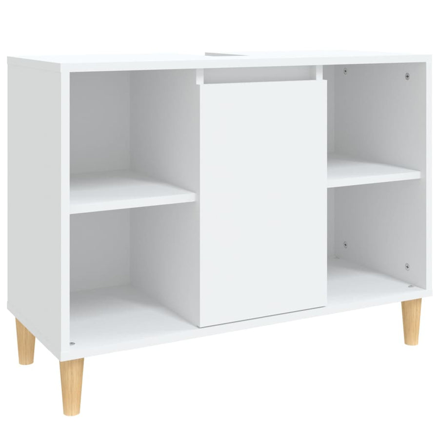 Wastafelkast 80X33X60 Cm Bewerkt Hout Wit