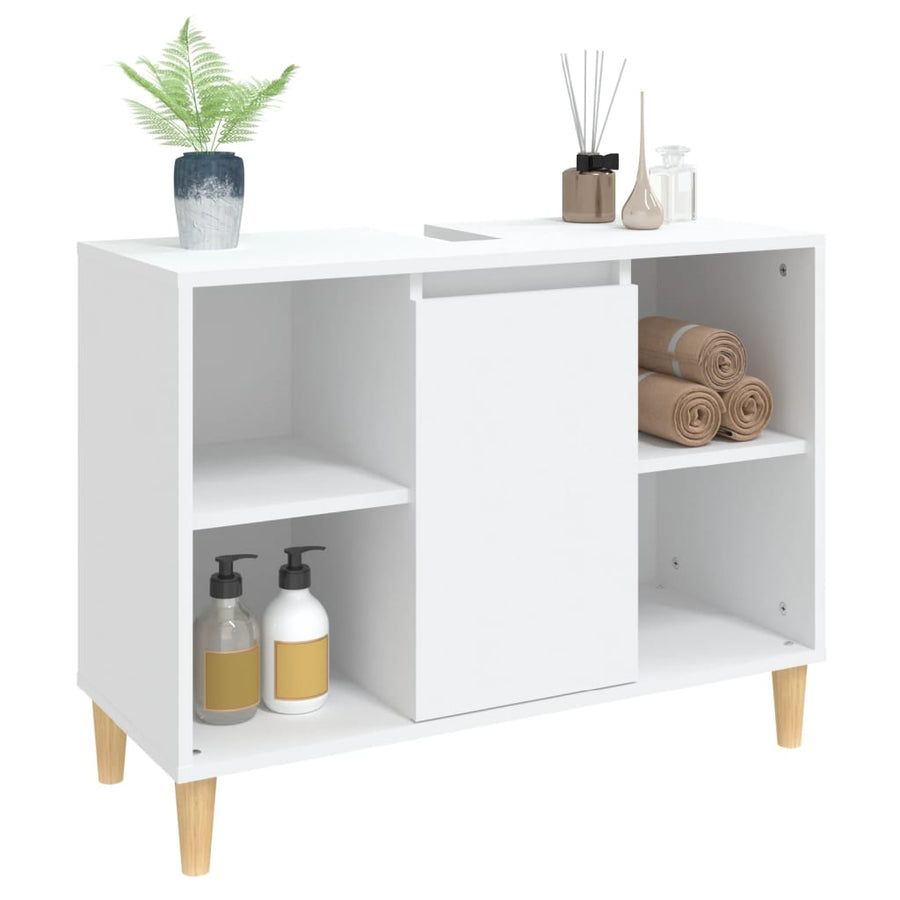 Wastafelkast 80X33X60 Cm Bewerkt Hout Wit