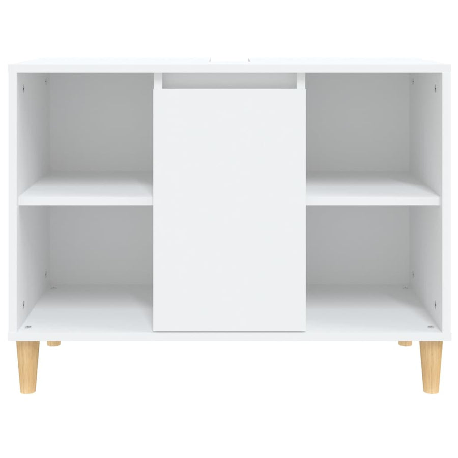 Wastafelkast 80X33X60 Cm Bewerkt Hout Wit
