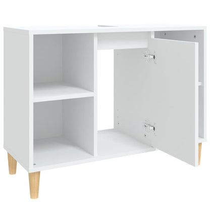 Wastafelkast 80X33X60 Cm Bewerkt Hout Wit