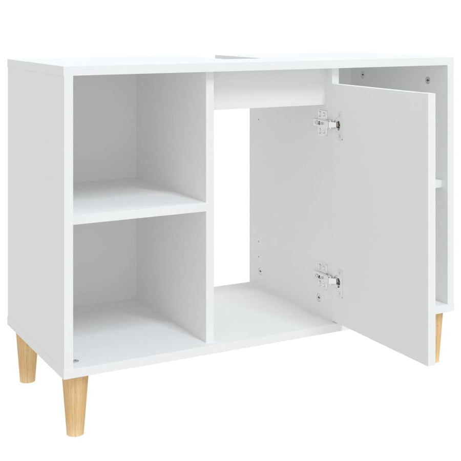 Wastafelkast 80X33X60 Cm Bewerkt Hout Wit