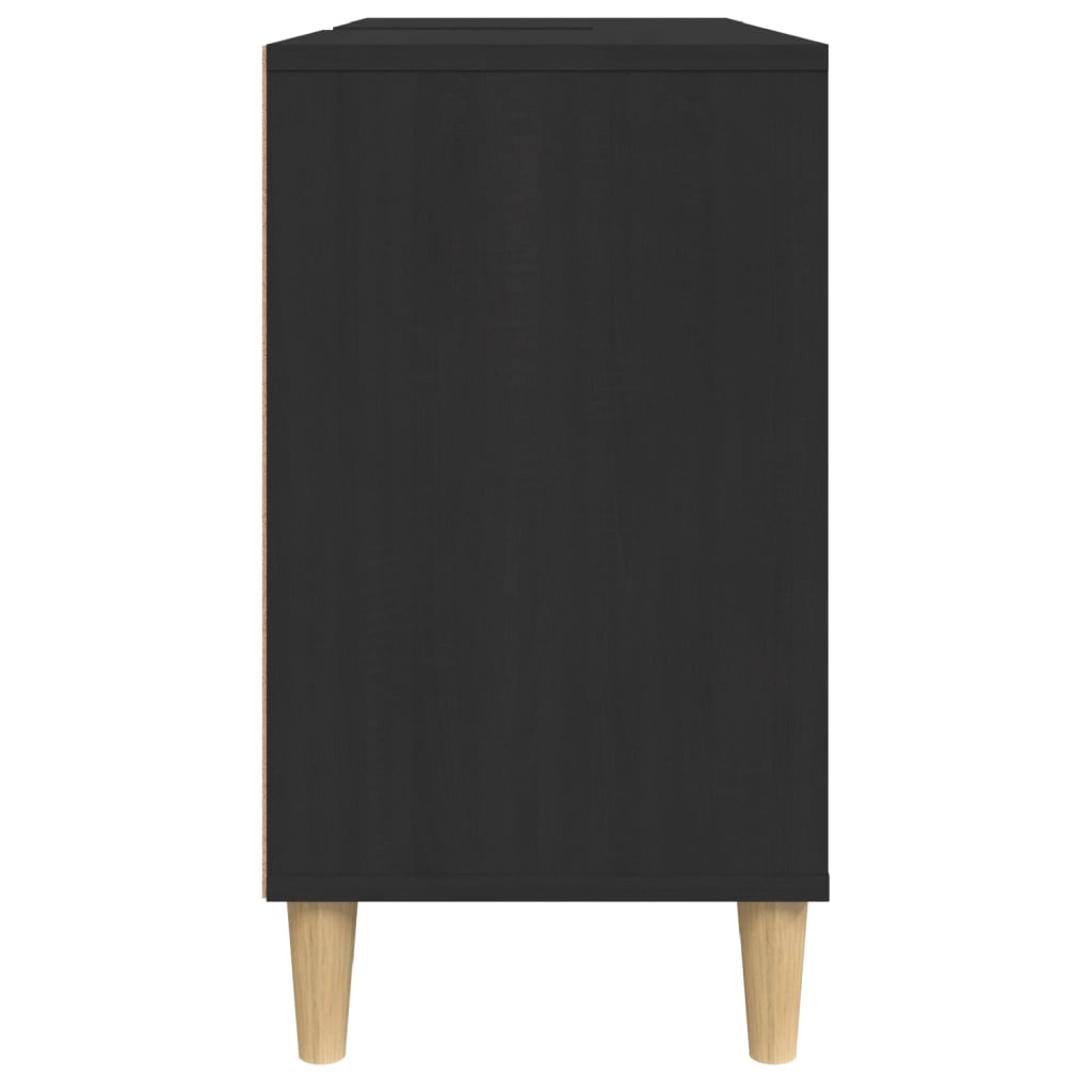 Wastafelkast 80X33X60 Cm Bewerkt Hout Zwart