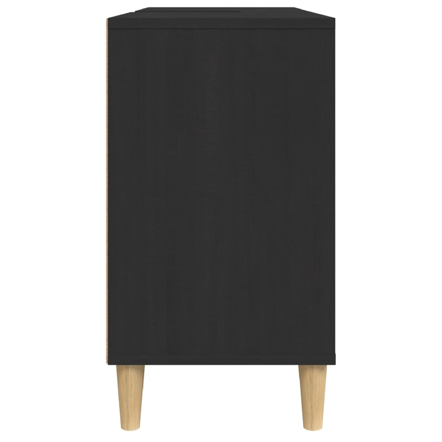 Wastafelkast 80X33X60 Cm Bewerkt Hout Zwart