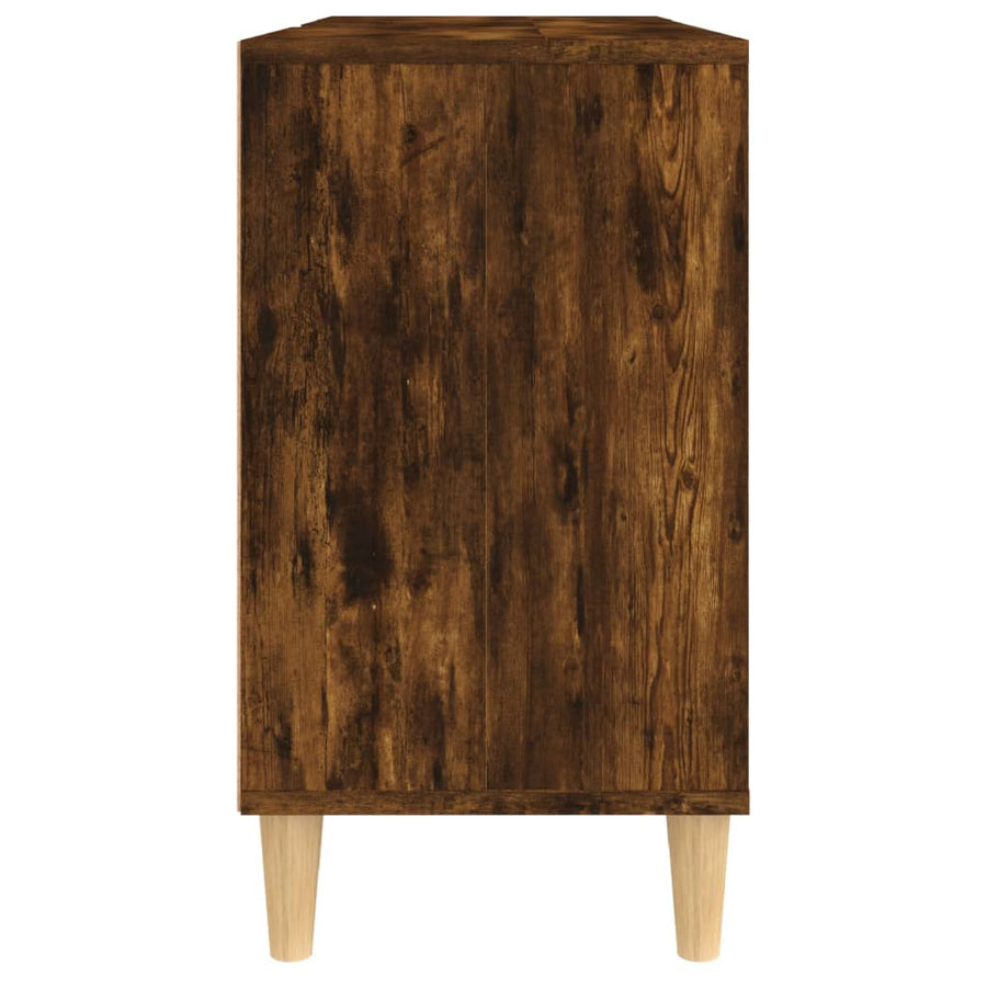 Wastafelkast 80X33X60 Cm Bewerkt Hout Kleurig Gerookt eiken