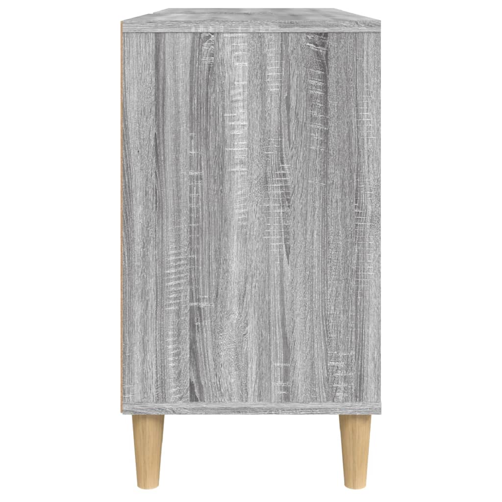 Wastafelkast 80X33X60 Cm Bewerkt Hout Eikenkleurig Grijs sonoma