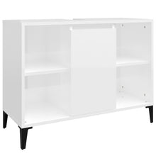 Wastafelkast 80X33X60 Cm Bewerkt Hout Hoogglans wit