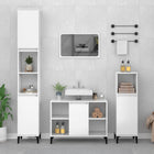 Bathroom vanity unit 80x33x60 cm engineered wood high-gloss white