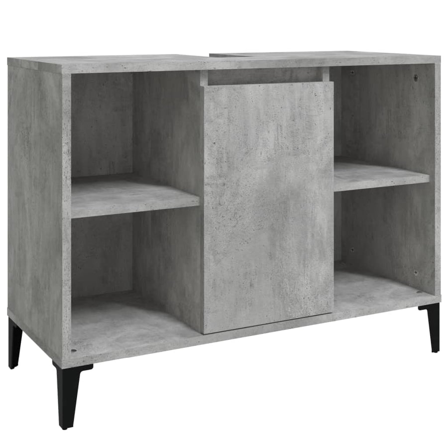 Wastafelkast 80X33X60 Cm Bewerkt Hout Betongrijs