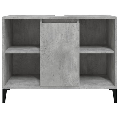 Wastafelkast 80X33X60 Cm Bewerkt Hout Betongrijs