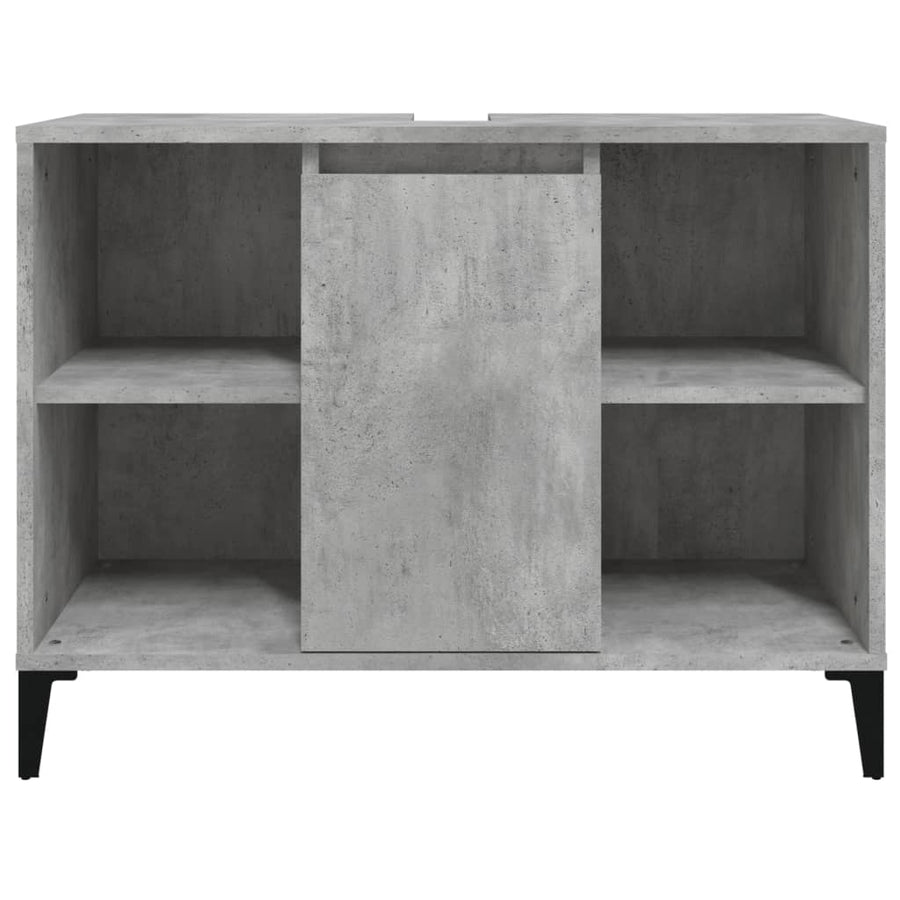 Wastafelkast 80X33X60 Cm Bewerkt Hout Betongrijs