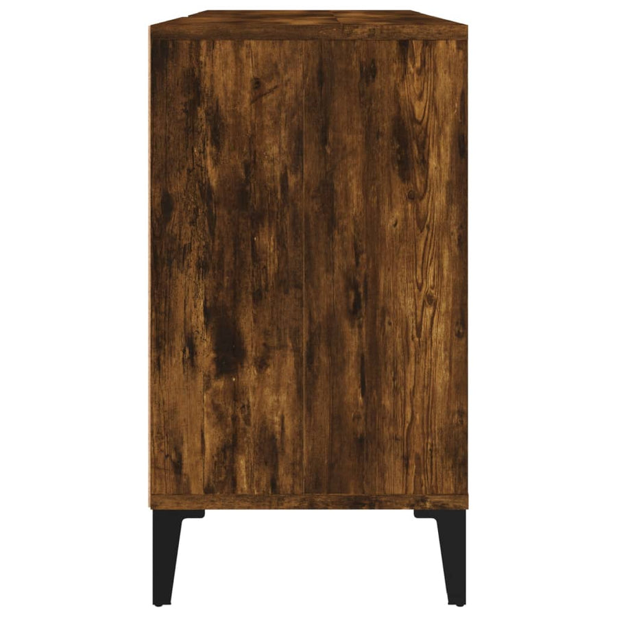 Wastafelkast 80X33X60 Cm Bewerkt Hout Kleurig Gerookt eiken