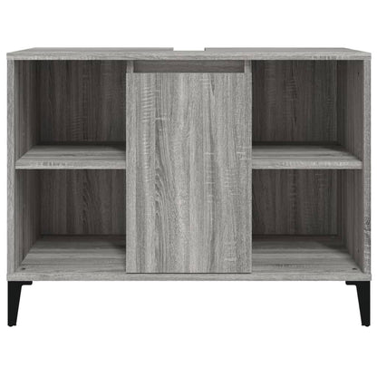 Wastafelkast 80X33X60 Cm Bewerkt Hout Eikenkleurig Grijs sonoma