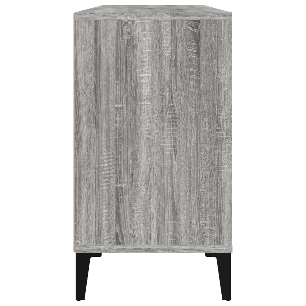 Wastafelkast 80X33X60 Cm Bewerkt Hout Eikenkleurig Grijs sonoma