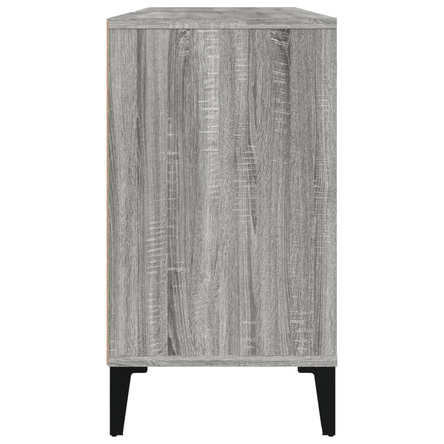 Wastafelkast 80X33X60 Cm Bewerkt Hout Eikenkleurig Grijs sonoma