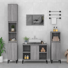 Bathroom cabinet 80x33x60 cm engineered wood grey Sonoma oak