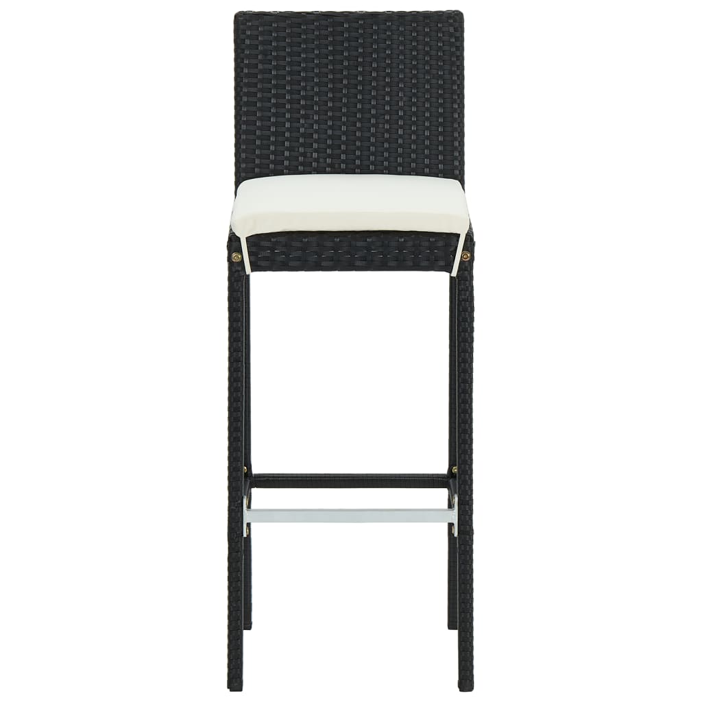 Barkrukken 6 St Met Kussens Poly Rattan Zwart